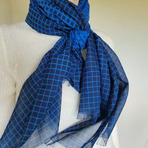 Black & Blue  Geometric Shapes Scarf